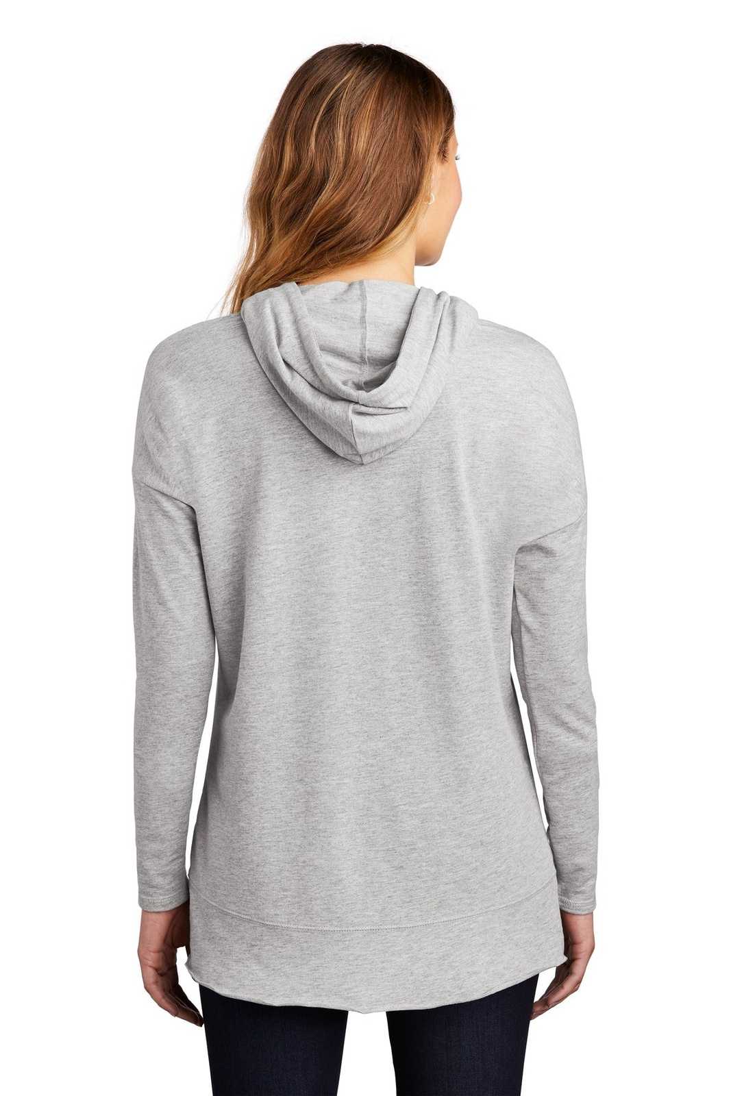 District DT671 Women&#39;s Featherweight French Terry Hoodie - Light Heather Gray - HIT a Double - 2