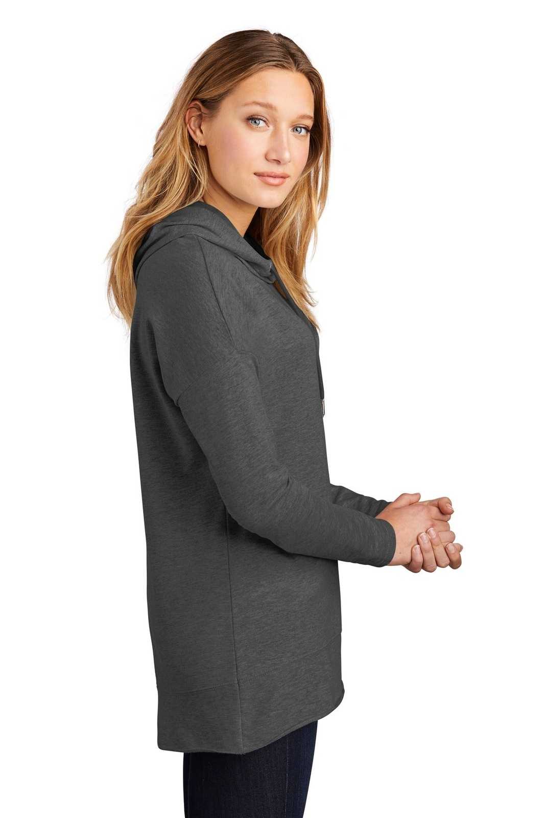 District DT671 Women&#39;s Featherweight French Terry Hoodie - Washed Coal - HIT a Double - 3