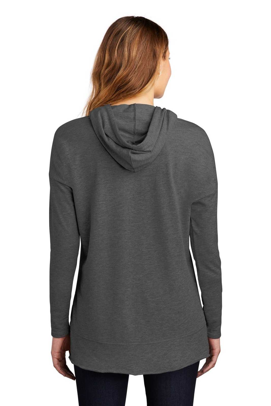 District DT671 Women's Featherweight French Terry Hoodie - Washed Coal - HIT a Double - 1