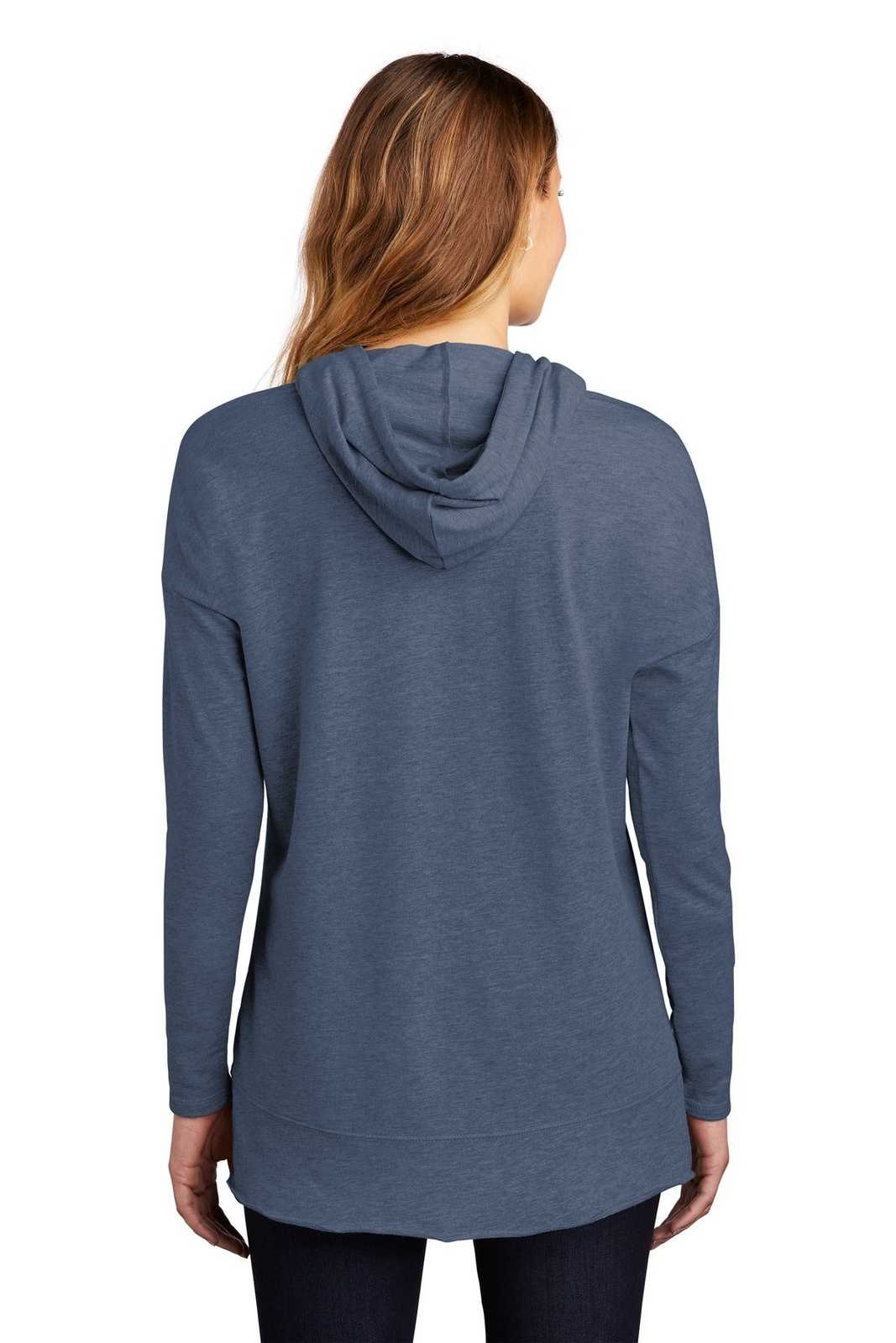 District DT671 Women&#39;s Featherweight French Terry Hoodie - Washed Indigo - HIT a Double - 2