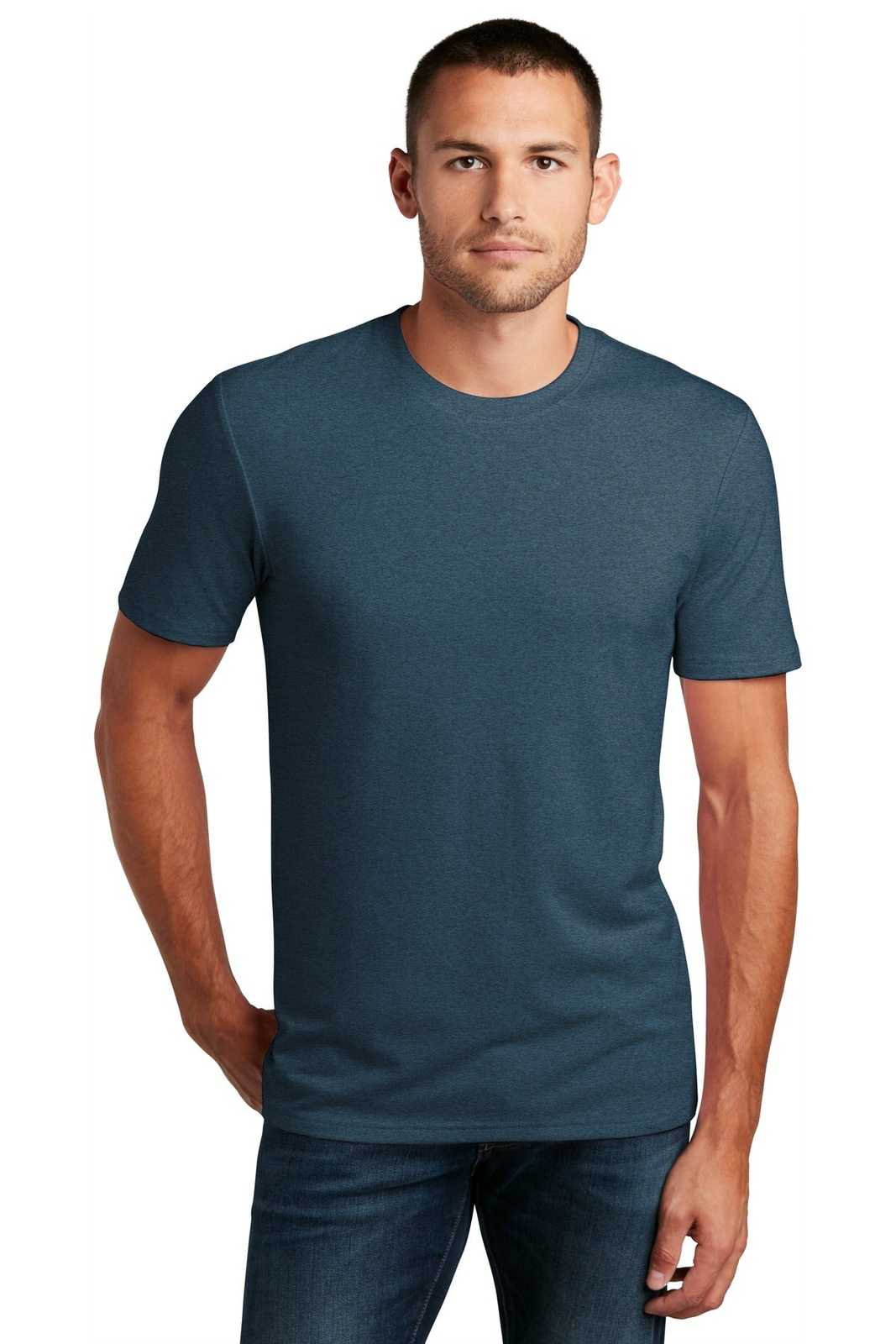 District DT7500 Flex Tee - Heathered Neptune Blue - HIT a Double - 1