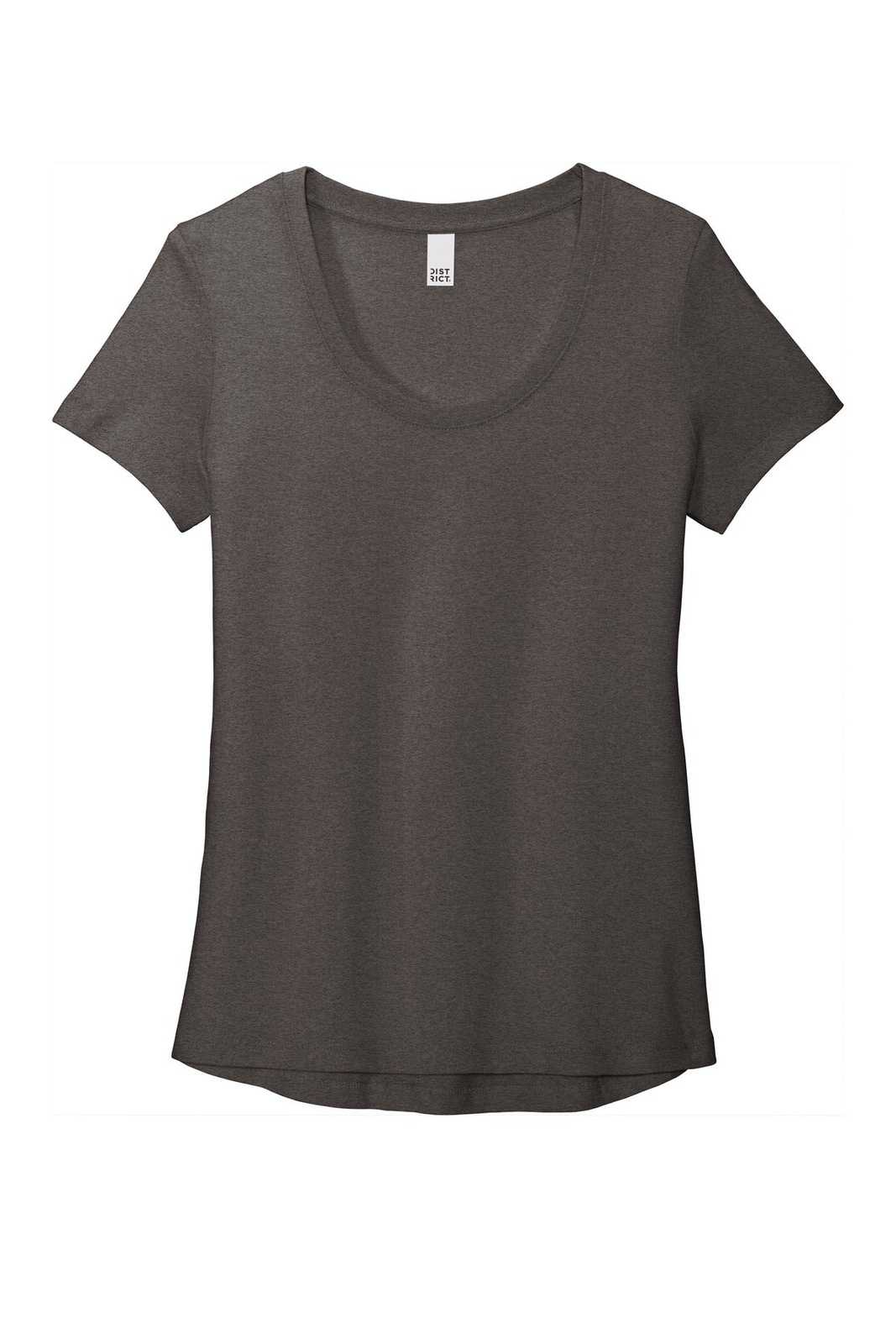 District DT7501 Womens Flex Scoop Neck Tee - Heathered Charcoal - HIT a Double - 5