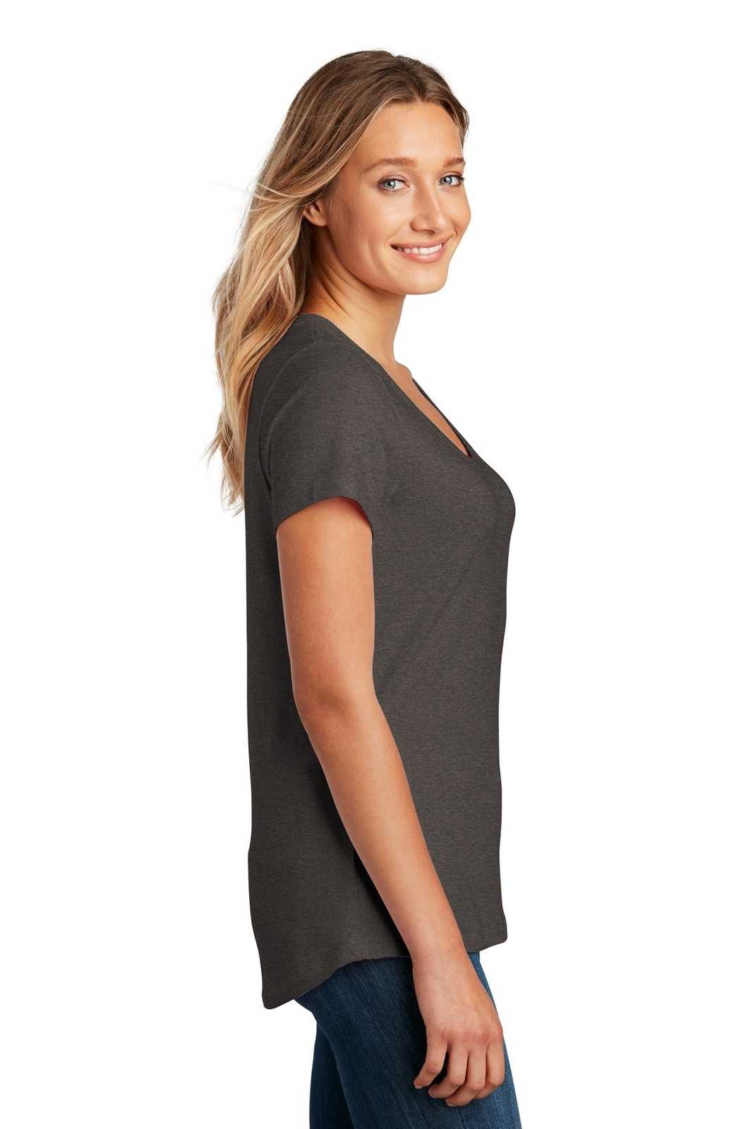 District DT7501 Womens Flex Scoop Neck Tee - Heathered Charcoal - HIT a Double - 3
