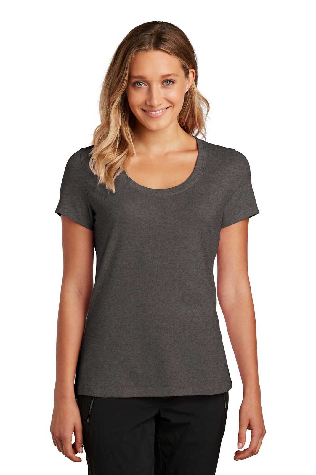 District DT7501 Womens Flex Scoop Neck Tee - Heathered Charcoal - HIT a Double - 1