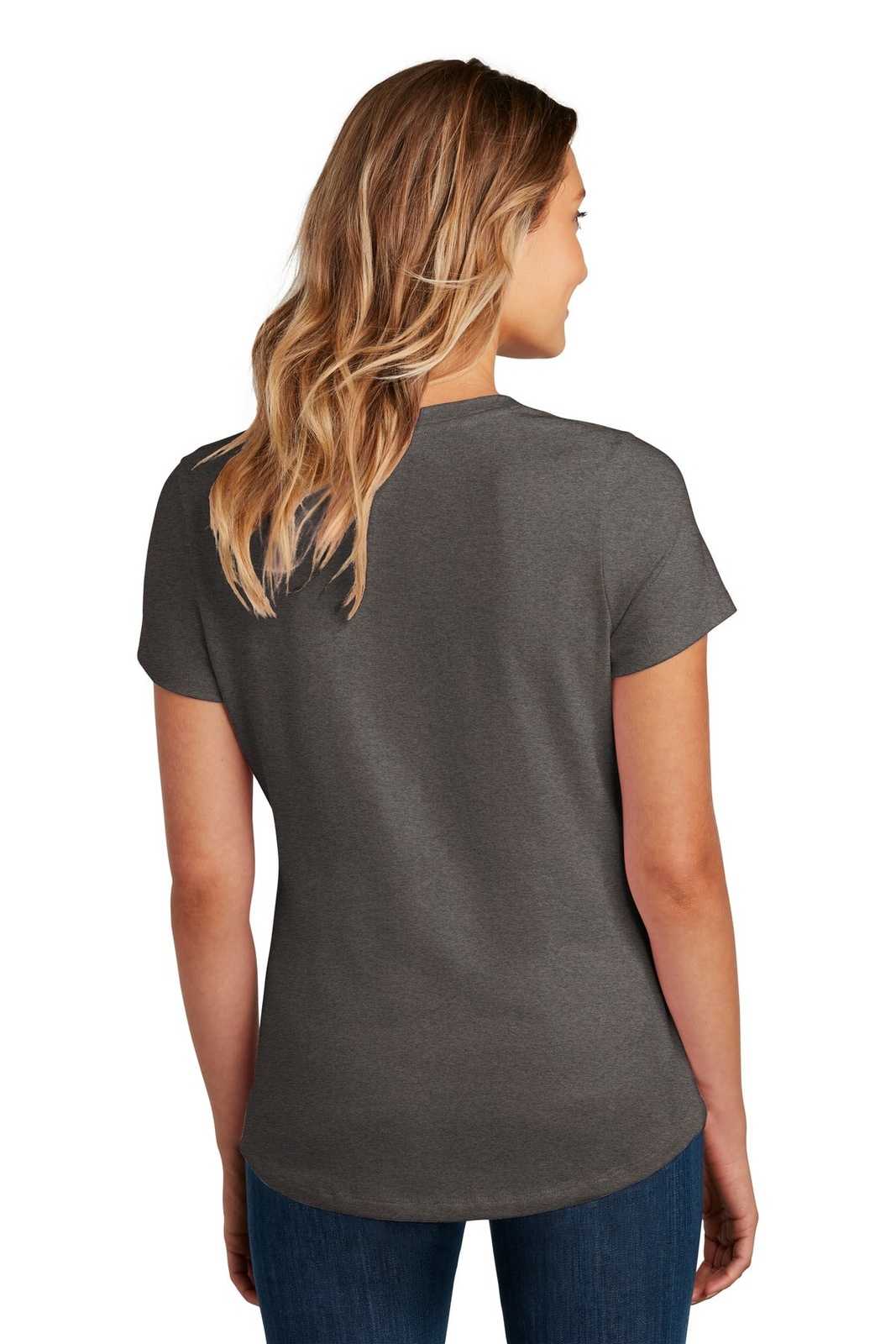 District DT7501 Womens Flex Scoop Neck Tee - Heathered Charcoal - HIT a Double - 2