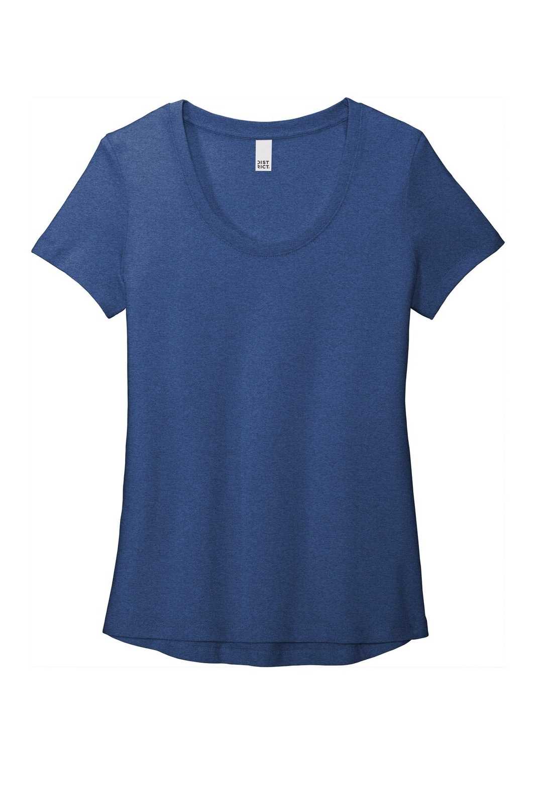 District DT7501 Womens Flex Scoop Neck Tee - Heathered Deep Royal - HIT a Double - 5