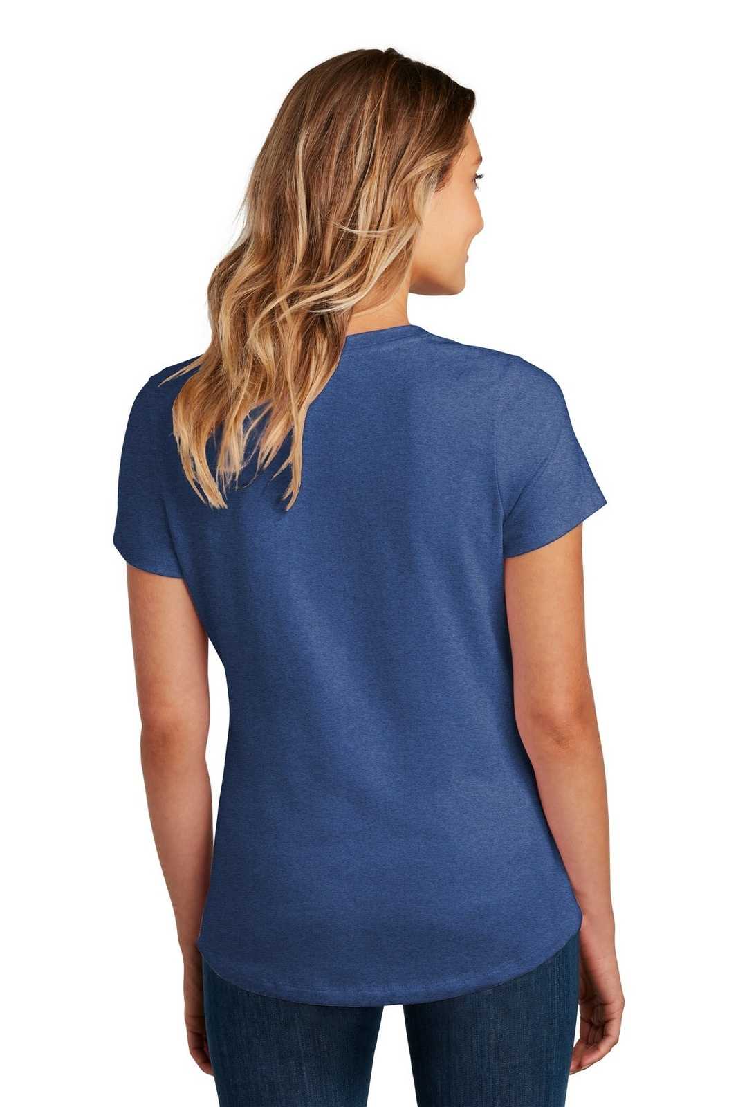 District DT7501 Womens Flex Scoop Neck Tee - Heathered Deep Royal - HIT a Double - 2