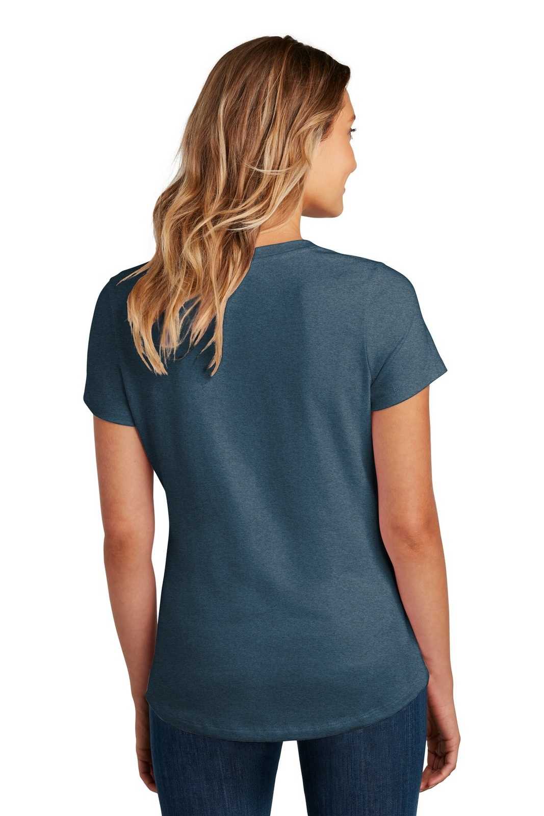 District DT7501 Womens Flex Scoop Neck Tee - Heathered Neptune Blue - HIT a Double - 2