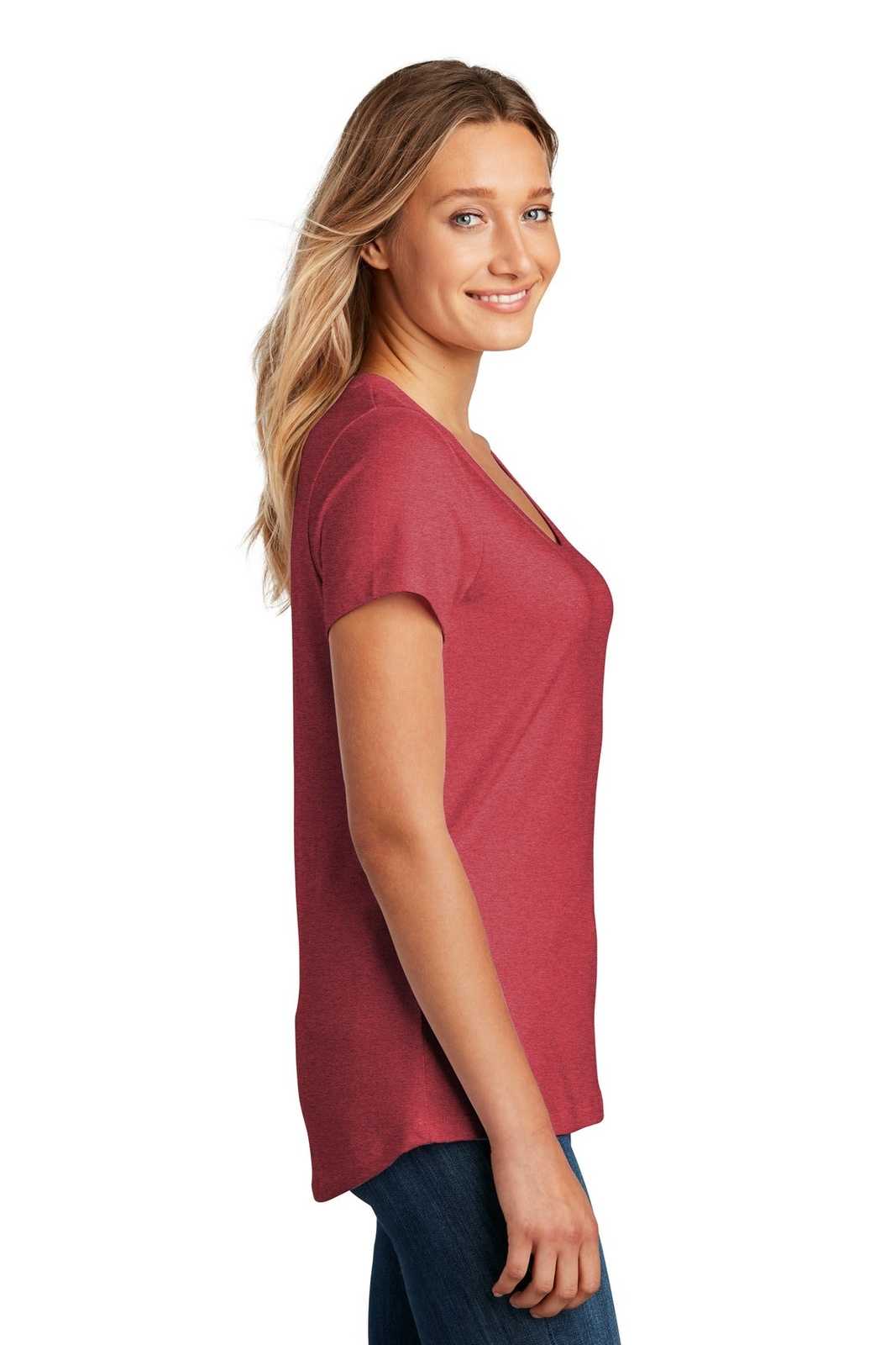 District DT7501 Womens Flex Scoop Neck Tee - Heathered Red - HIT a Double - 3
