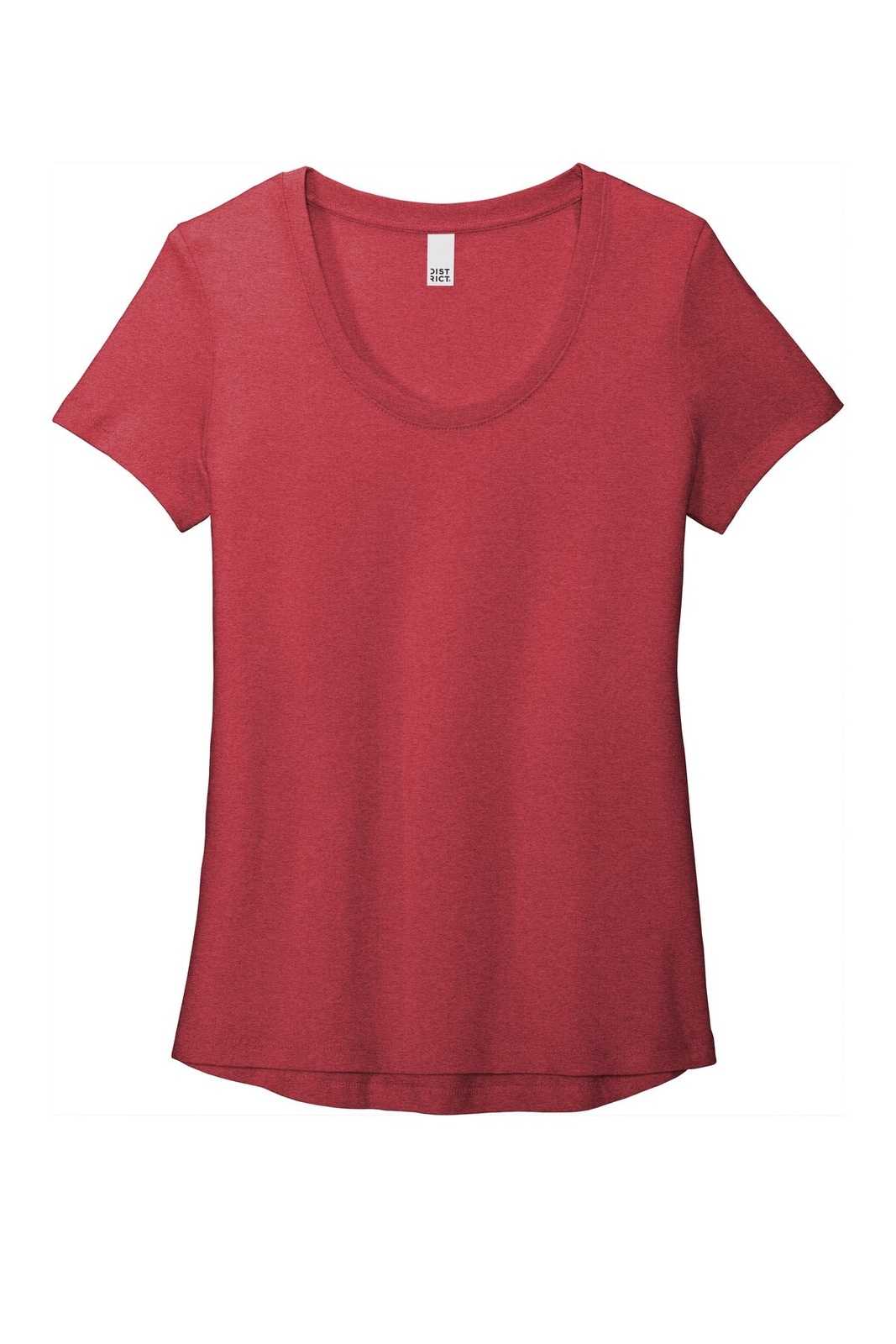 District DT7501 Womens Flex Scoop Neck Tee - Heathered Red - HIT a Double - 5