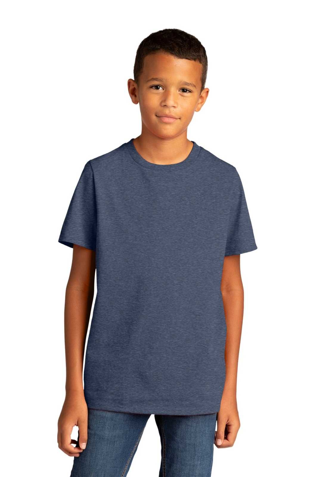 District DT8000Y Youth Re-Tee - Heathered Navy - HIT a Double - 1
