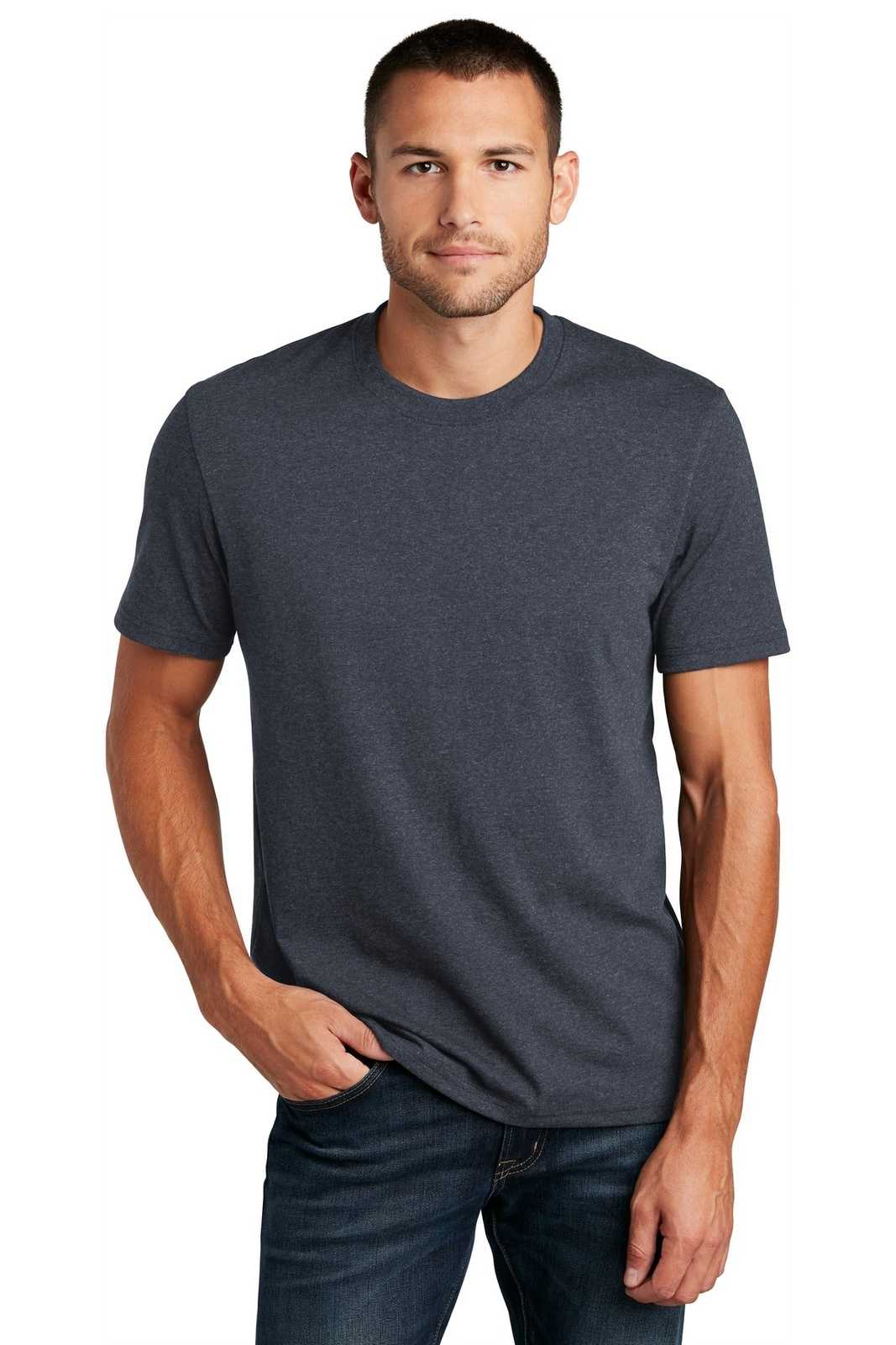 District DT8000 Re-Tee - Heathered Navy - HIT a Double - 1