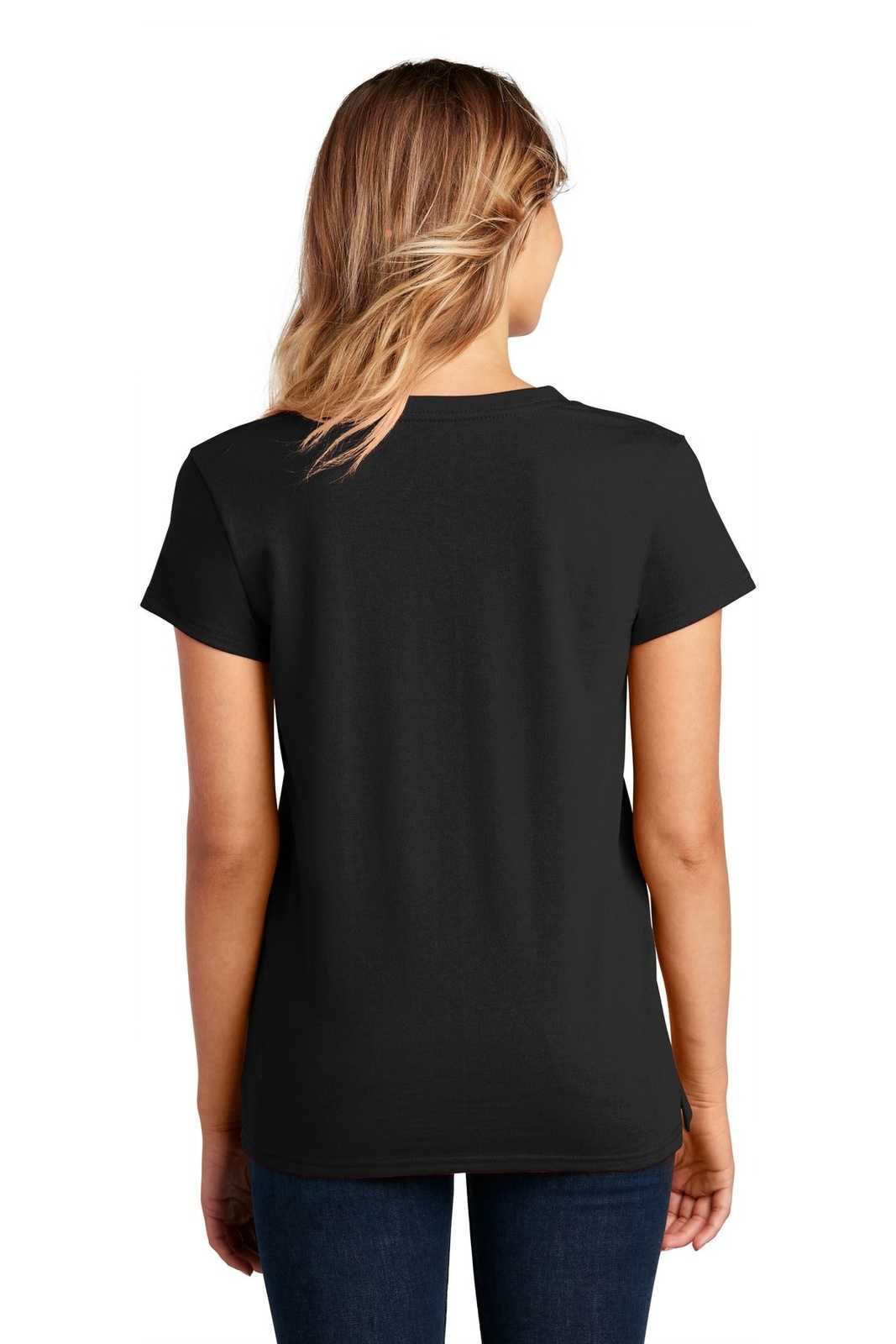 District DT8001 Womens Re-Tee V-Neck - Black - HIT a Double - 2