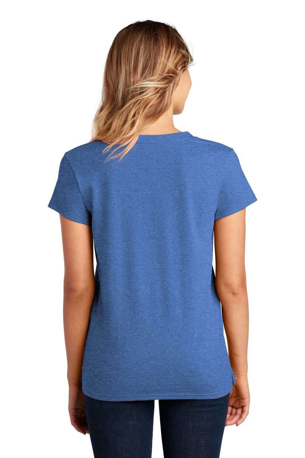 District DT8001 Womens Re-Tee V-Neck - Blue Heather - HIT a Double - 2