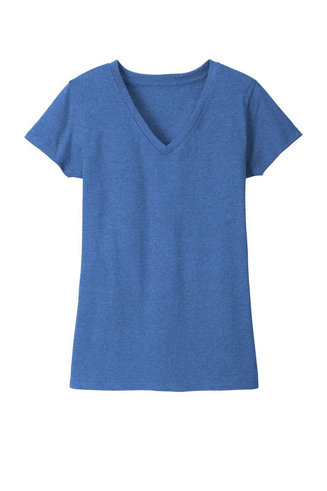District DT8001 Womens Re-Tee V-Neck - Blue Heather - HIT a Double - 5