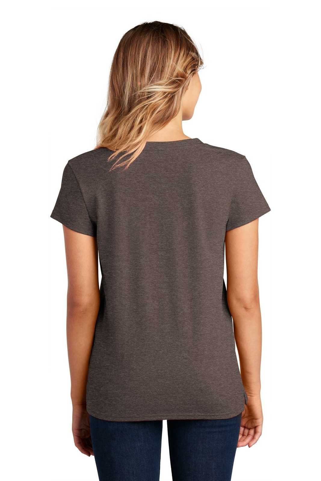 District DT8001 Womens Re-Tee V-Neck - Deep Brown Heather - HIT a Double - 2
