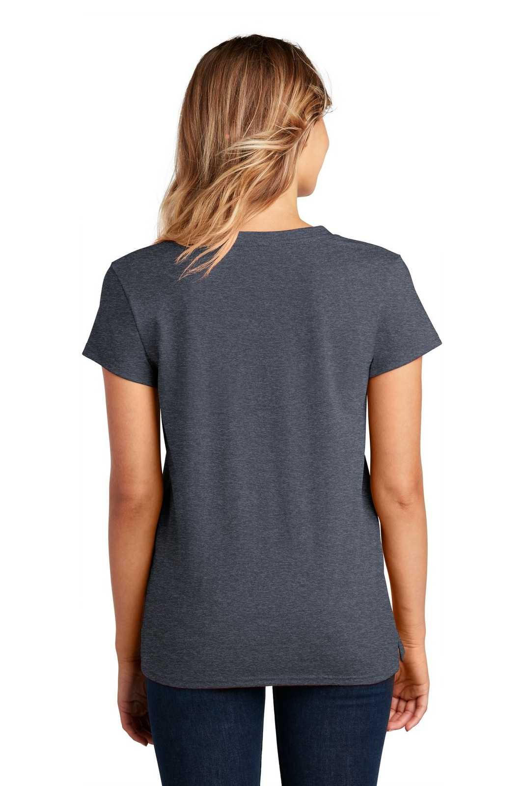 District DT8001 Womens Re-Tee V-Neck - Heathered Navy - HIT a Double - 2