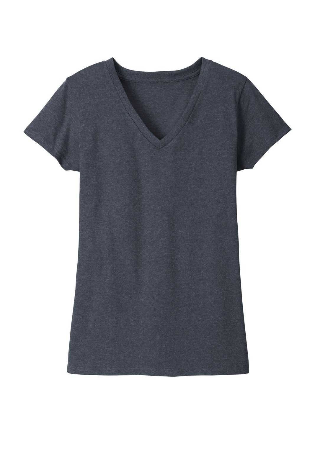 District DT8001 Womens Re-Tee V-Neck - Heathered Navy - HIT a Double - 5