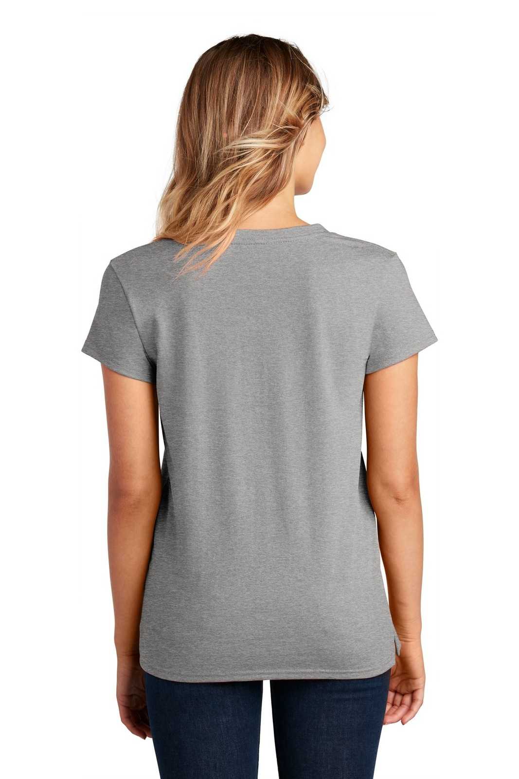 District DT8001 Womens Re-Tee V-Neck - Light Heather Gray - HIT a Double - 2