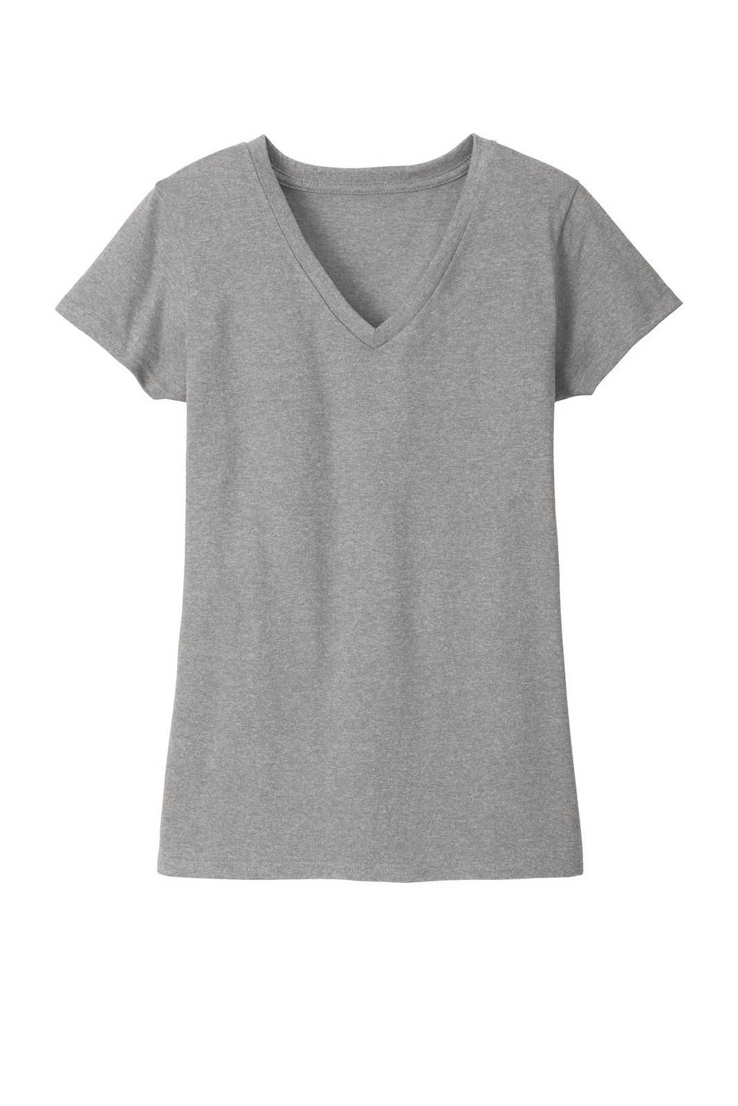 District DT8001 Womens Re-Tee V-Neck - Light Heather Gray - HIT a Double - 5