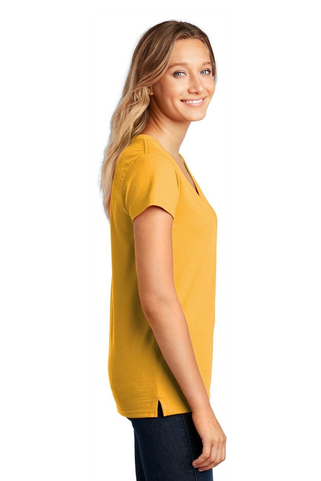 District DT8001 Womens Re-Tee V-Neck - Maize Yellow - HIT a Double - 3
