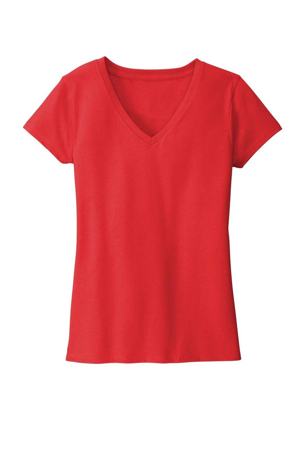 District DT8001 Womens Re-Tee V-Neck - Ruby Red - HIT a Double - 5