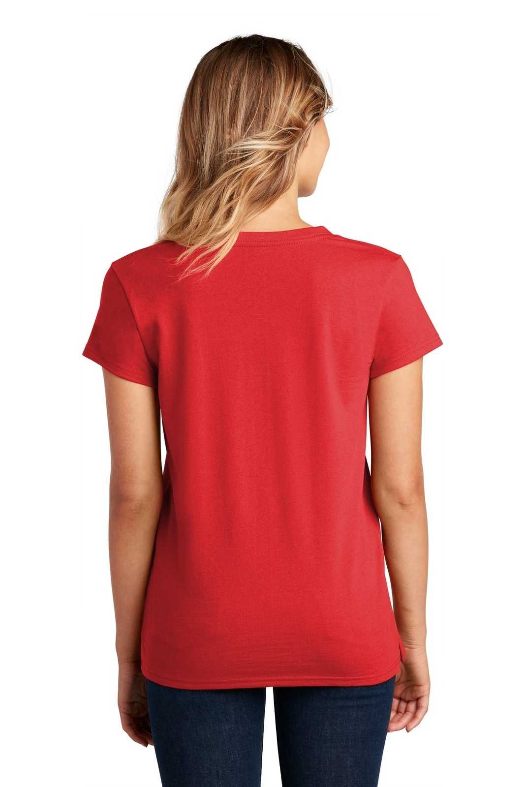 District DT8001 Womens Re-Tee V-Neck - Ruby Red - HIT a Double - 2