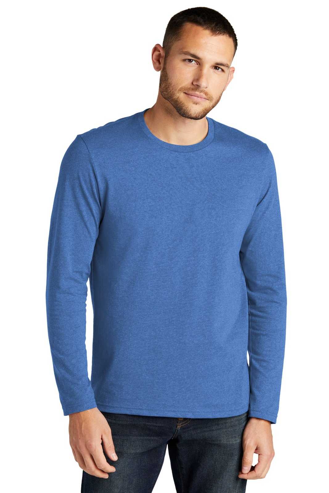 District DT8003 Re-Tee Long Sleeve - Blue Heather - HIT a Double - 1