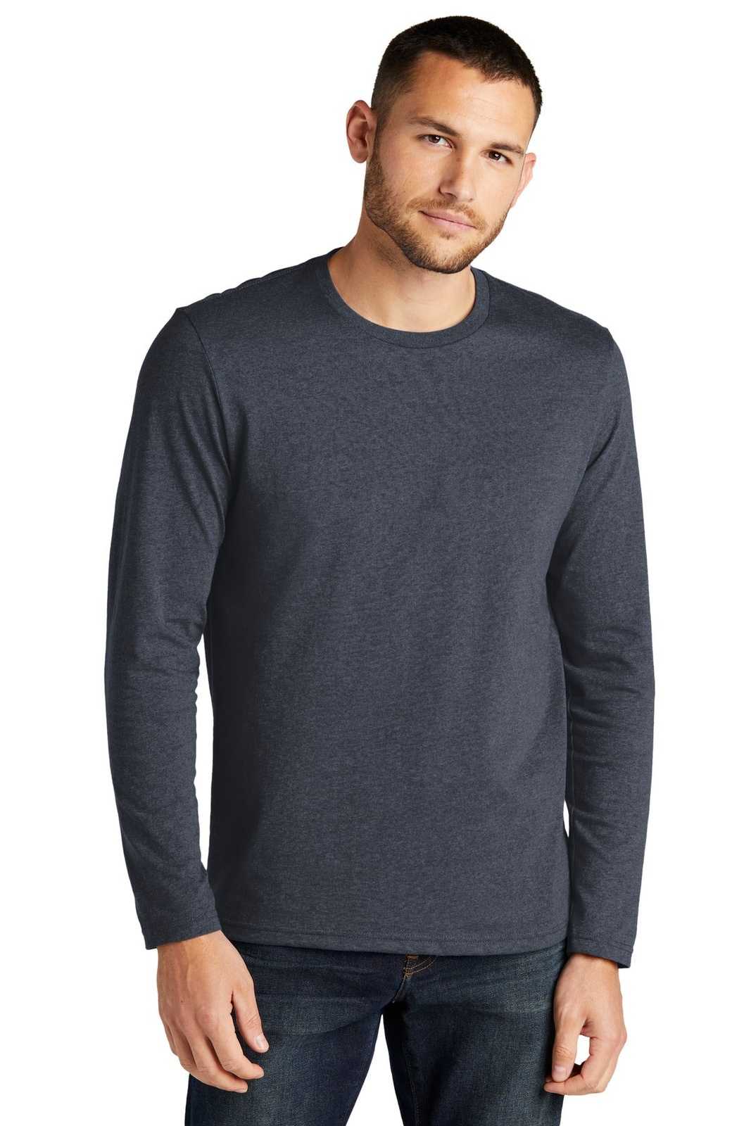 District DT8003 Re-Tee Long Sleeve - Heathered Navy - HIT a Double - 1