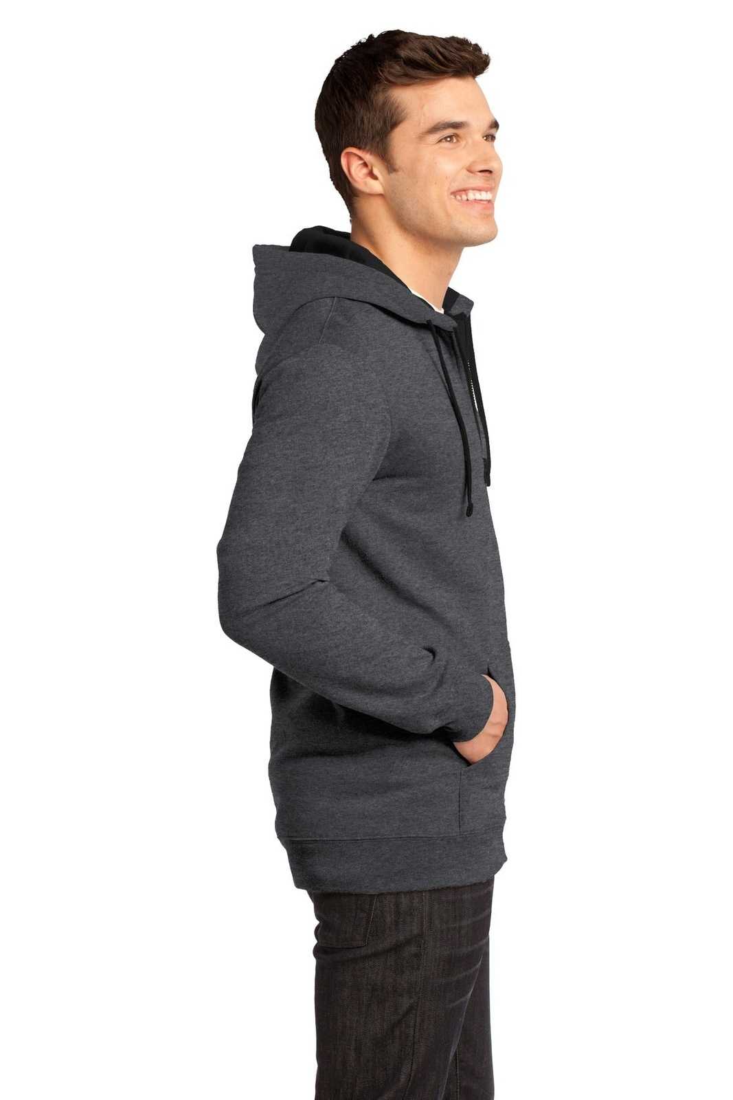 District DT800 The Concert Fleece Full-Zip Hoodie - Heathered Charcoal - HIT a Double - 3