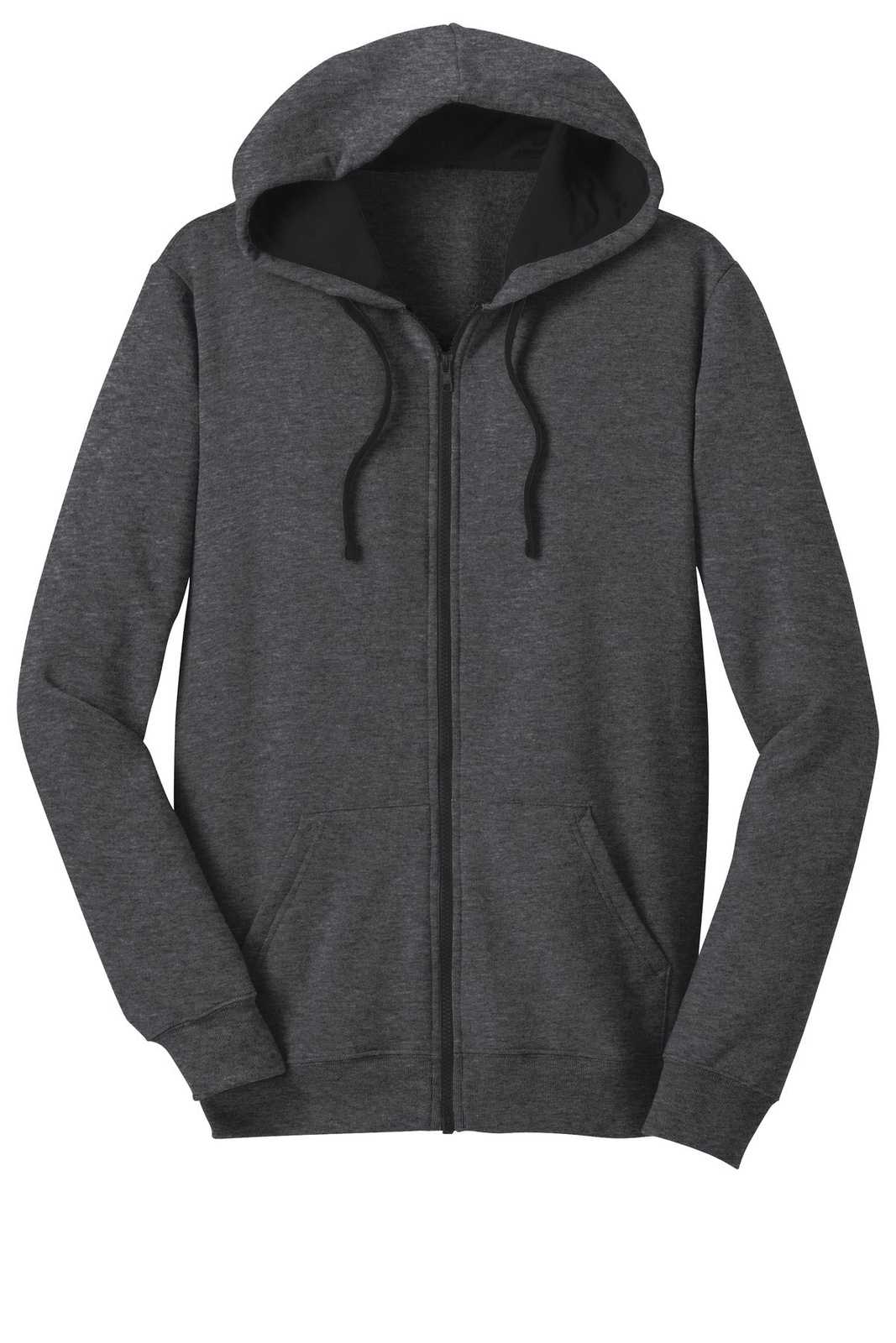 District DT800 The Concert Fleece Full-Zip Hoodie - Heathered Charcoal - HIT a Double - 5