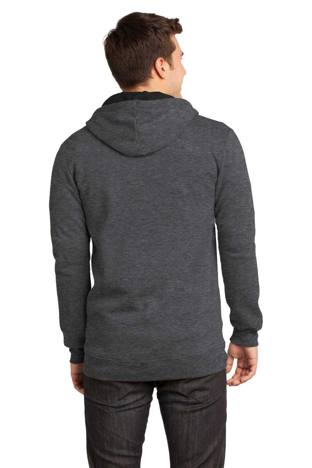 District DT800 The Concert Fleece Full-Zip Hoodie - Heathered Charcoal - HIT a Double - 2