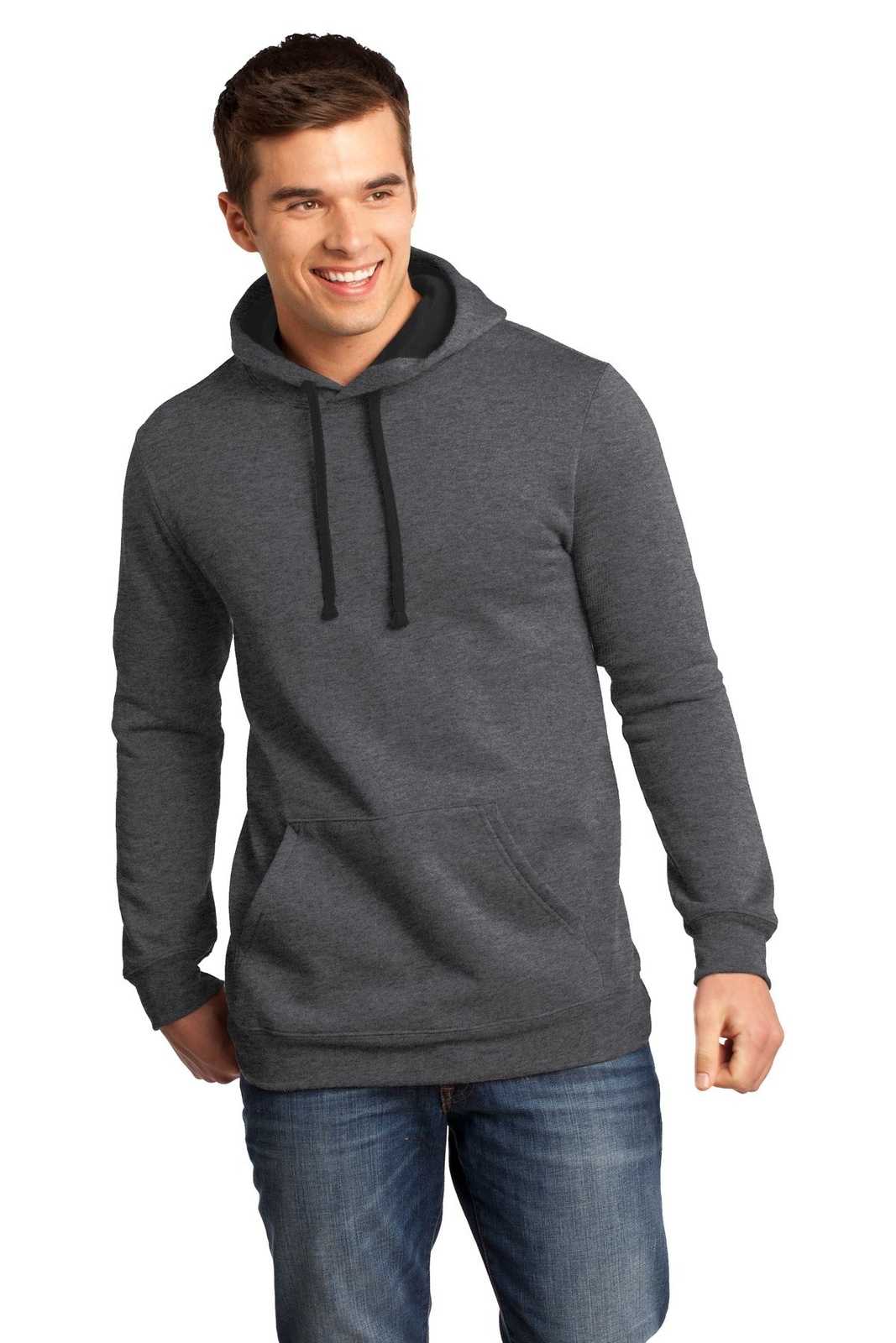District DT810 The Concert Fleece Hoodie - Heathered Charcoal - HIT a Double - 1