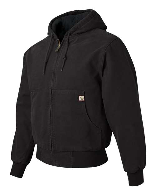 Dri Duck 5020T Cheyenne Boulder Cloth Hooded Jacket with Tricot Quilt Lining Tall Sizes - Black - HIT a Double