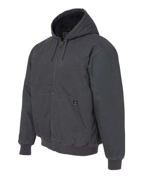 Dri Duck 5020T Cheyenne Boulder Cloth Hooded Jacket with Tricot Quilt Lining Tall Sizes - Charcoal - HIT a Double