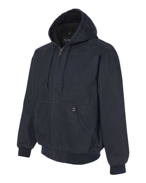 Dri Duck 5020T Cheyenne Boulder Cloth Hooded Jacket with Tricot Quilt Lining Tall Sizes - Navy - HIT a Double