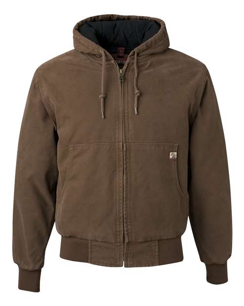 Dri Duck 5020 Cheyenne Boulder Cloth Hooded Jacket with Tricot Quilt Lining - Field Khaki - HIT a Double