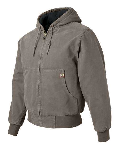 Dri Duck 5020 Cheyenne Boulder Cloth Hooded Jacket with Tricot Quilt Lining - Gravel - HIT a Double
