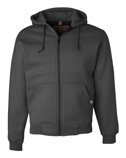 Dri Duck 7033T Crossfire Heavyweight Power Fleece Hooded Jacket with Thermal Lining Tall Sizes - Dark Oxford - HIT a Double