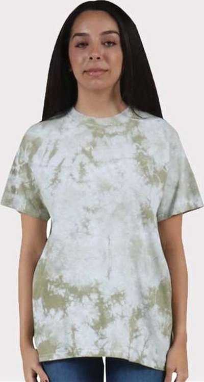 Dyenomite 200CR Crystal Tie-Dyed T-Shirt - Olive Oil - HIT a Double - 2