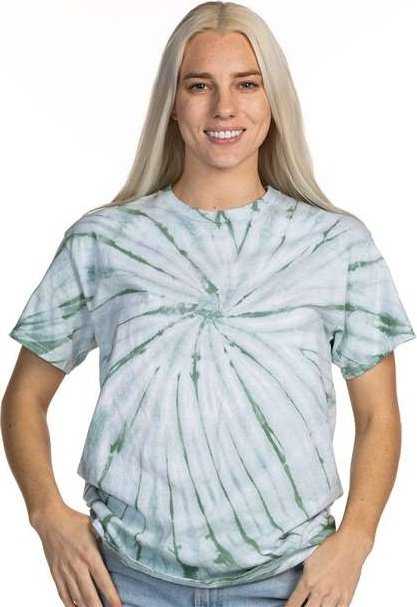 Dyenomite 200CY Cyclone Pinwheel Tie-Dyed T-Shirt - Moss - HIT a Double - 1