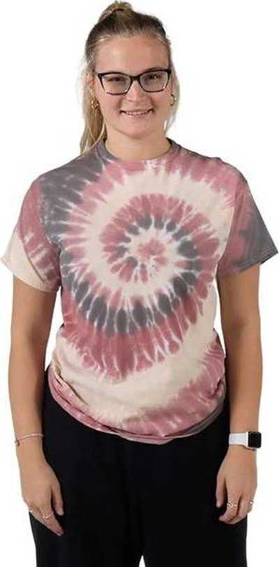 Dyenomite 200MS Multi-Color Spiral Tie-Dyed T-Shirt - Sequoia - HIT a Double - 1