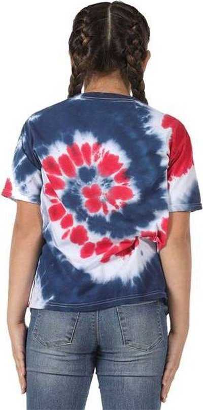 Dyenomite 20BMS Youth Multi-Color Spiral Tie-Dyed T-Shirt - USA - HIT a Double - 2