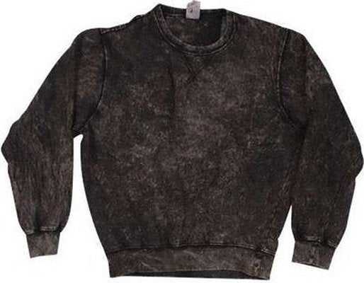 Dyenomite 845MW Premium Fleece Mineral Wash Crewneck Sweatshirt - Black Mineral Wash - HIT a Double - 1