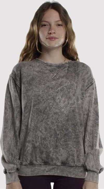 Dyenomite 845MW Premium Fleece Mineral Wash Crewneck Sweatshirt - Gray Mineral Wash - HIT a Double - 2