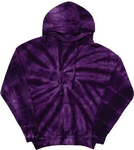 Dyenomite 854CY Cyclone Hooded Tie-Dyed Sweatshirt - Purple - HIT a Double - 1