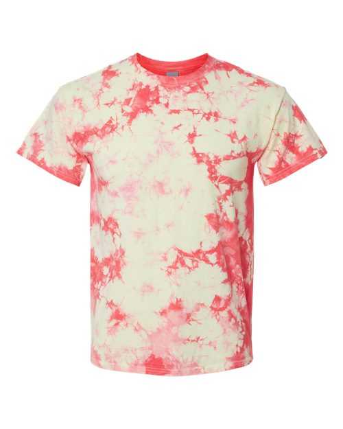 Dyenomite 200CR Crystal Tie-Dyed T-Shirt - Coral Soft Yellow - HIT a Double