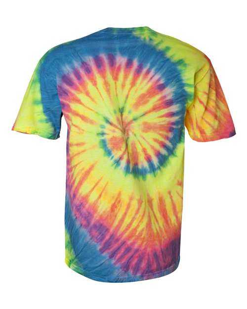 Dyenomite 200MS Multi-Color Spiral Tie-Dyed T-Shirt - Fluorescent Rainbow Swirl - HIT a Double