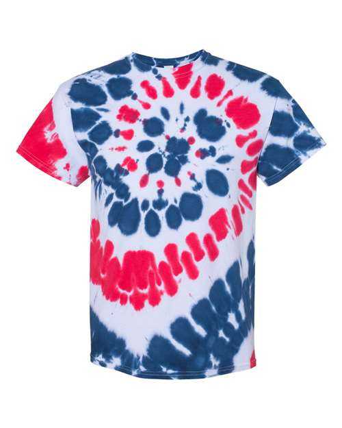 Dyenomite 200MS Multi-Color Spiral Tie-Dyed T-Shirt - USA - HIT a Double