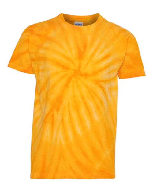 Dyenomite 20BCY Youth Cyclone Vat-Dyed Pinwheel Short Sleeve T-Shirt - Gold - HIT a Double